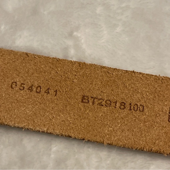 Fossil Beige Patterned Leather  Belt with Embellished Buckle Size M - Picture 6 of 15